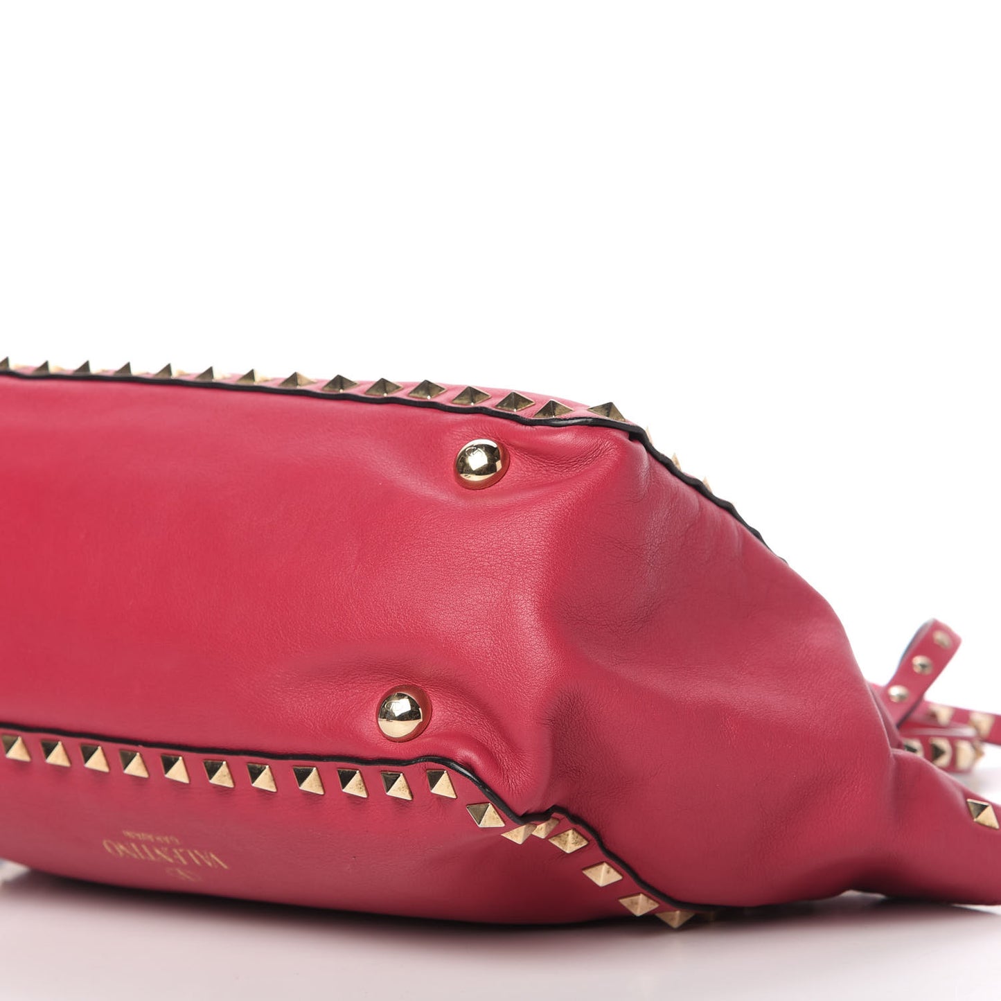 Vitello Small Rockstud Tote Fuchsia