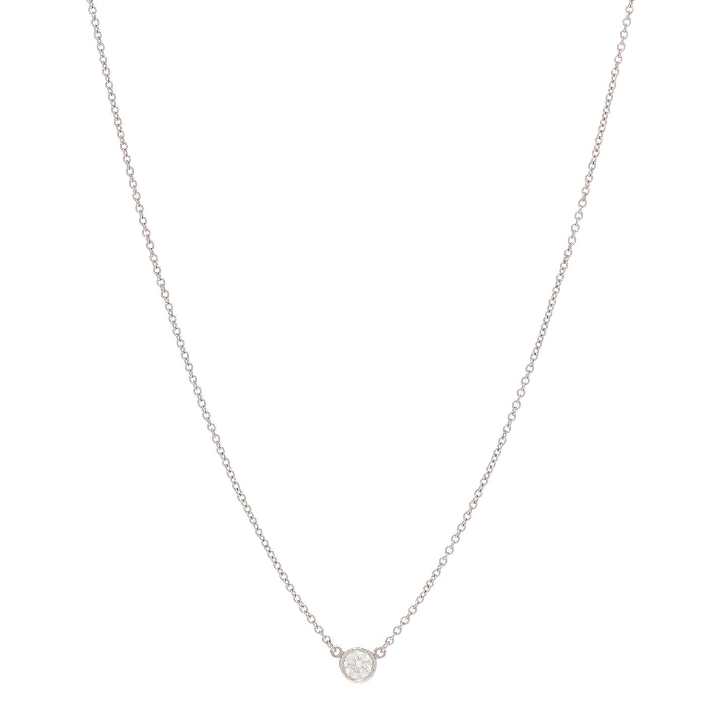 Platinum Diamond .19ct Elsa Peretti Diamonds by the Yard Pendant Necklace