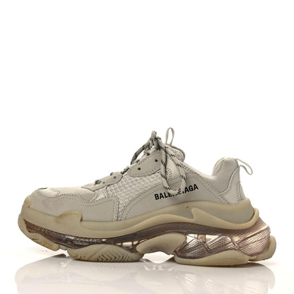 Balenciaga Fabric Mesh Clear Sole Womens Triple S Sneakers 39 Beige 1 of 14