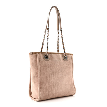 Chanel Mixed Fibers Calfskin Mini Deauville Tote Beige 3 of 10