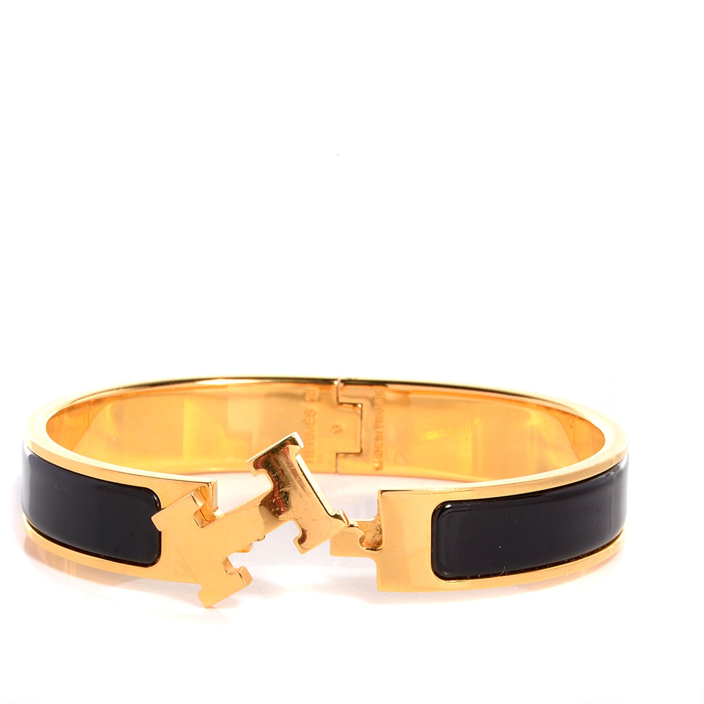 Enamel Narrow Clic Clac H Bracelet PM Black