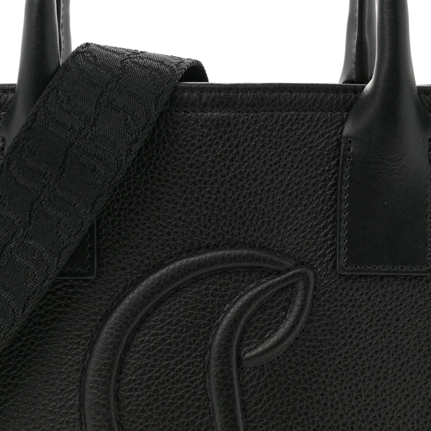 Christian Louboutin Grained Calfskin Mini By My Side Tote Black 7 of 11