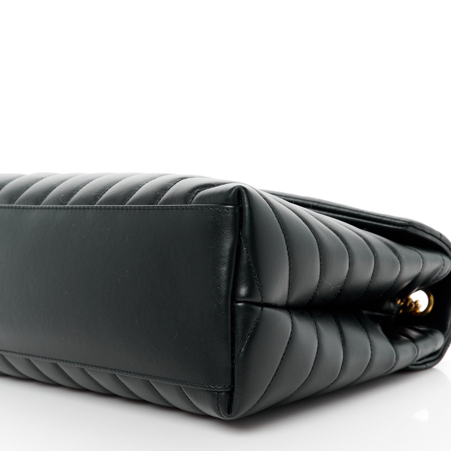 Calfskin Y Quilted Monogram Medium Loulou Chain Satchel Black