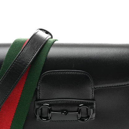 Gucci Azalea Calfskin Web Monochrome Small Horsebit 1955 Shoulder Bag Black 8 of 10