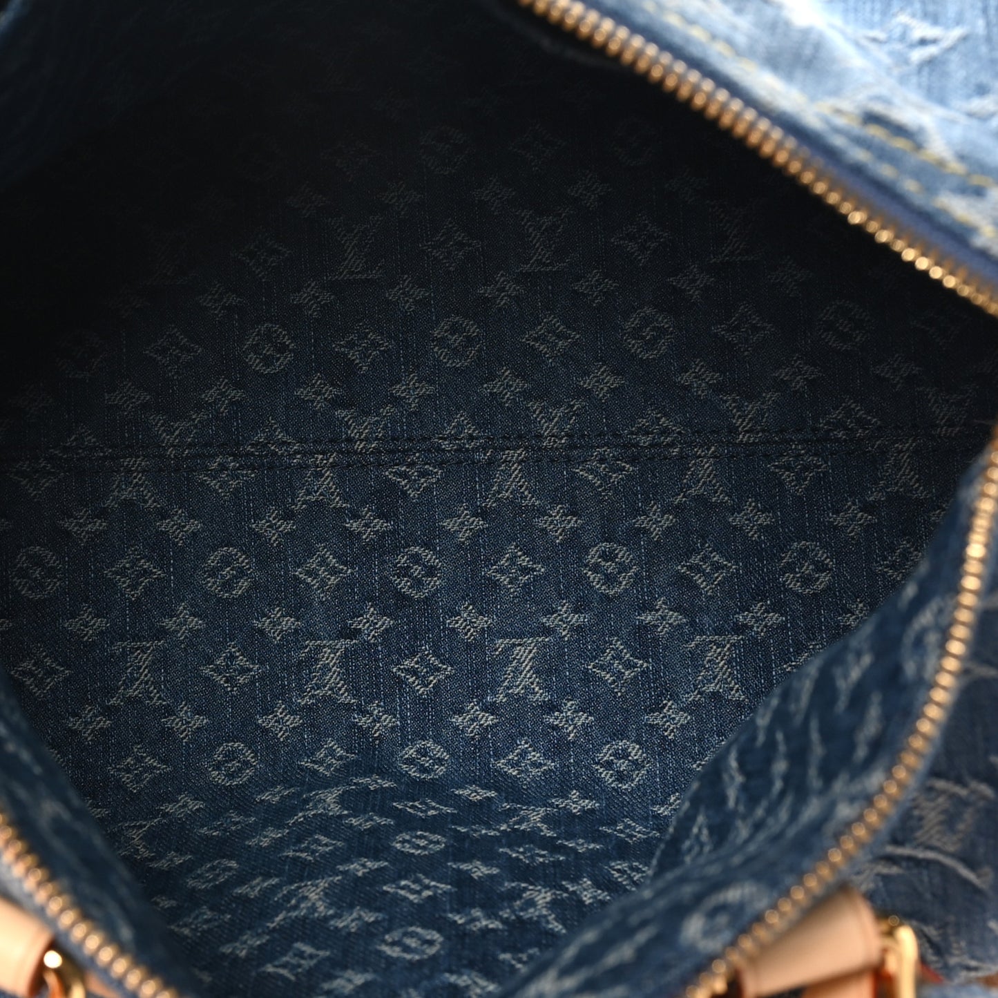 Monogram Denim Speedy Soft 30 Blue