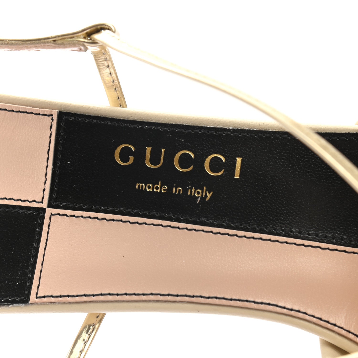 Gucci Nappa Metallic Bow Daphne Mid Heel Sandals 40 Vintage White Platino 6 of 7