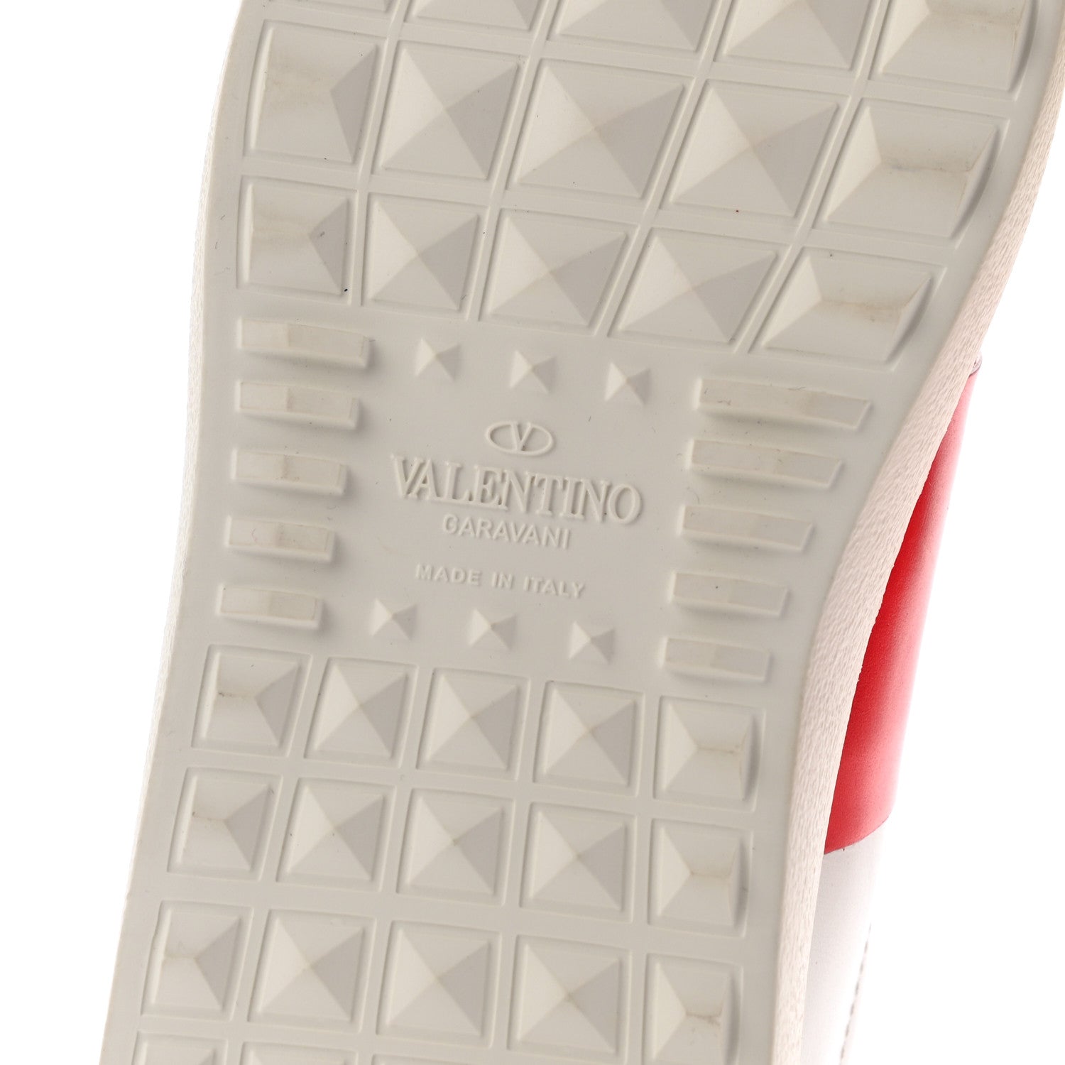 Valentino Garavani Metallic Calfskin Flames Womens Rockstud Open Sneakers 37 White Red 6 of 8