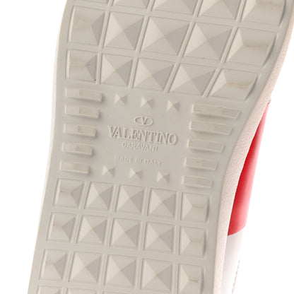 Valentino Garavani Metallic Calfskin Flames Womens Rockstud Open Sneakers 37 White Red 6 of 8