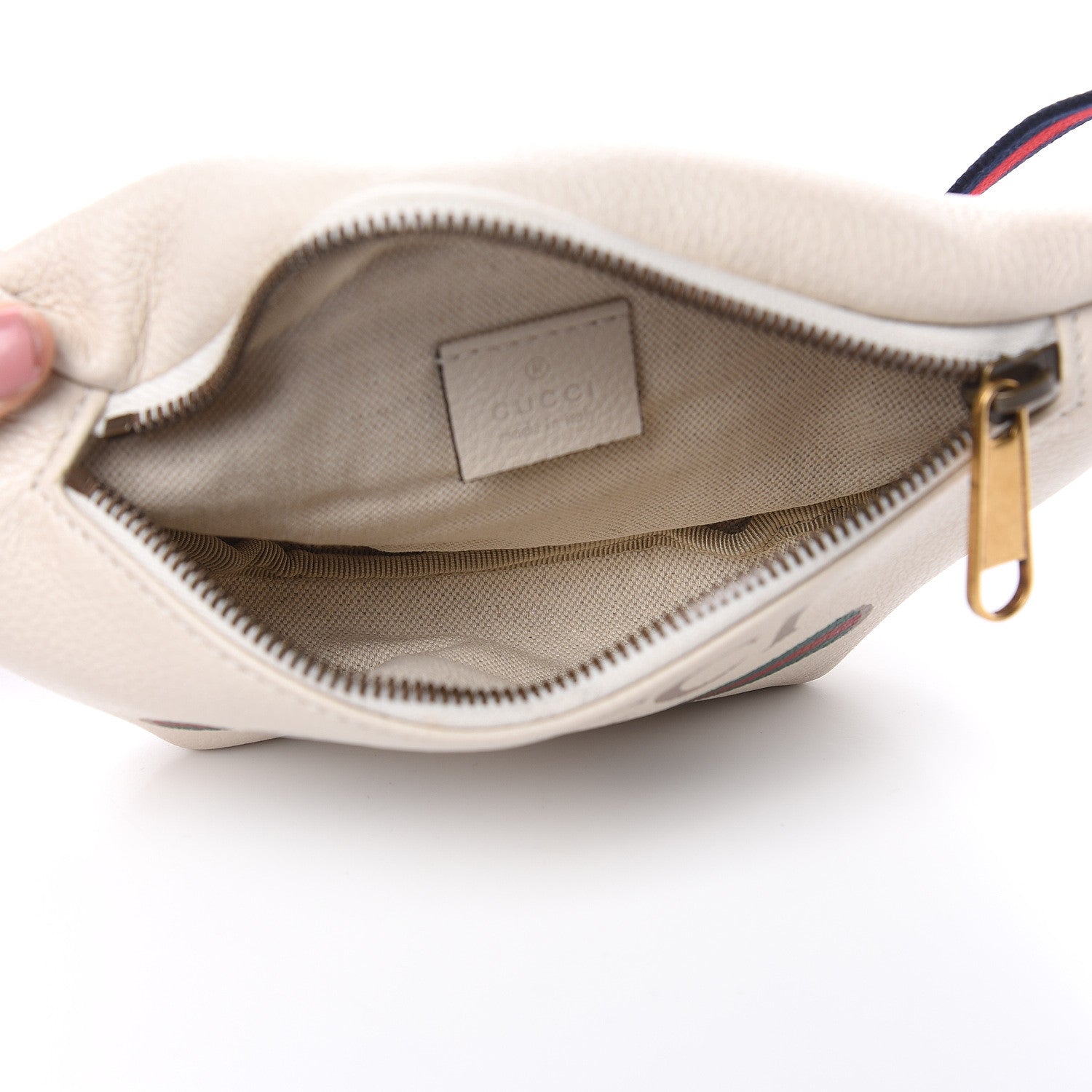Gucci Grained Calfskin Small Logo Belt Bag White 4 of 12