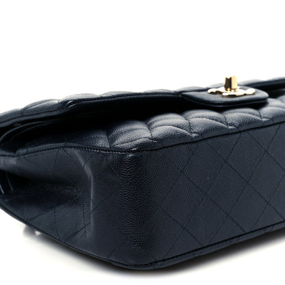 Chanel Caviar Quilted Medium Double Flap Navy 18 of 21