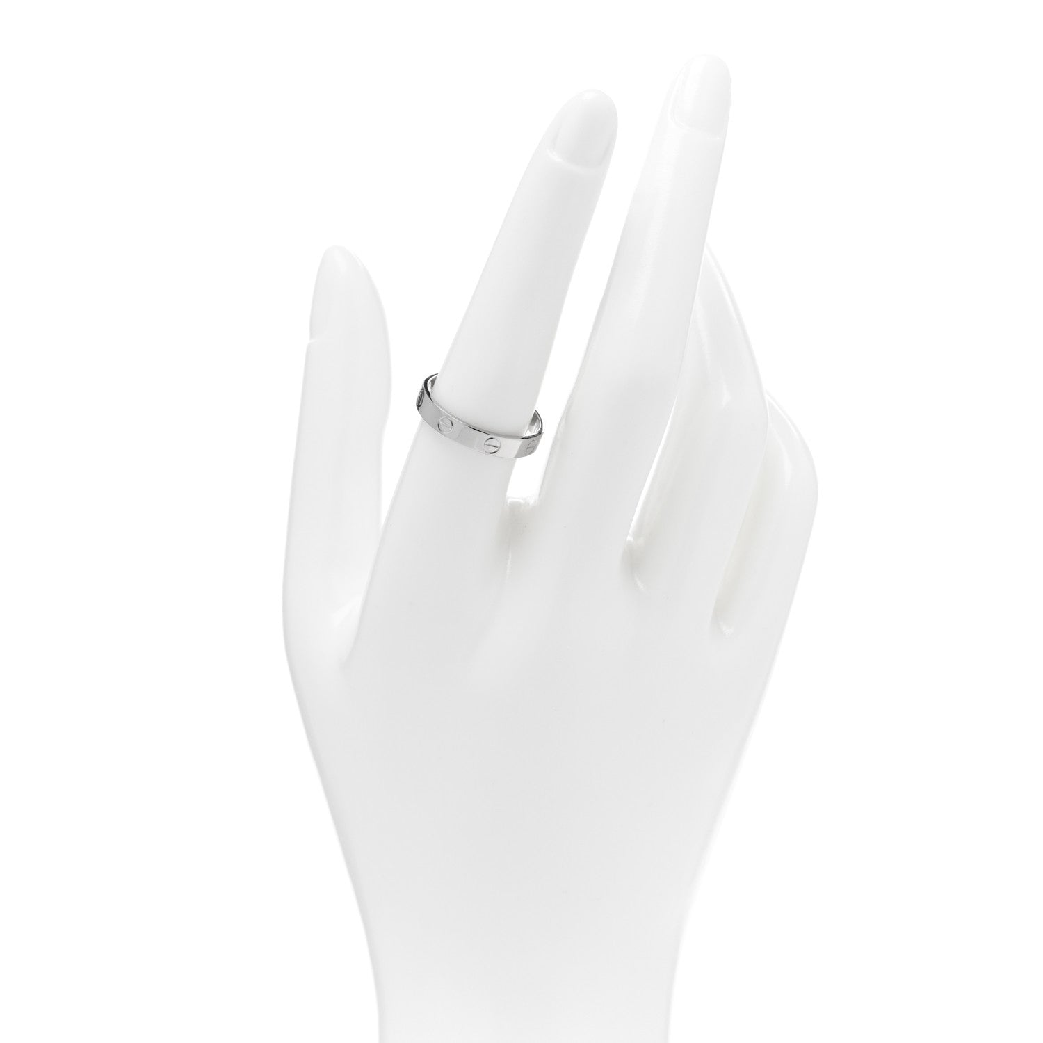 Cartier 18K White Gold 3.5mm LOVE Wedding Band Ring 57 8 2 of 6