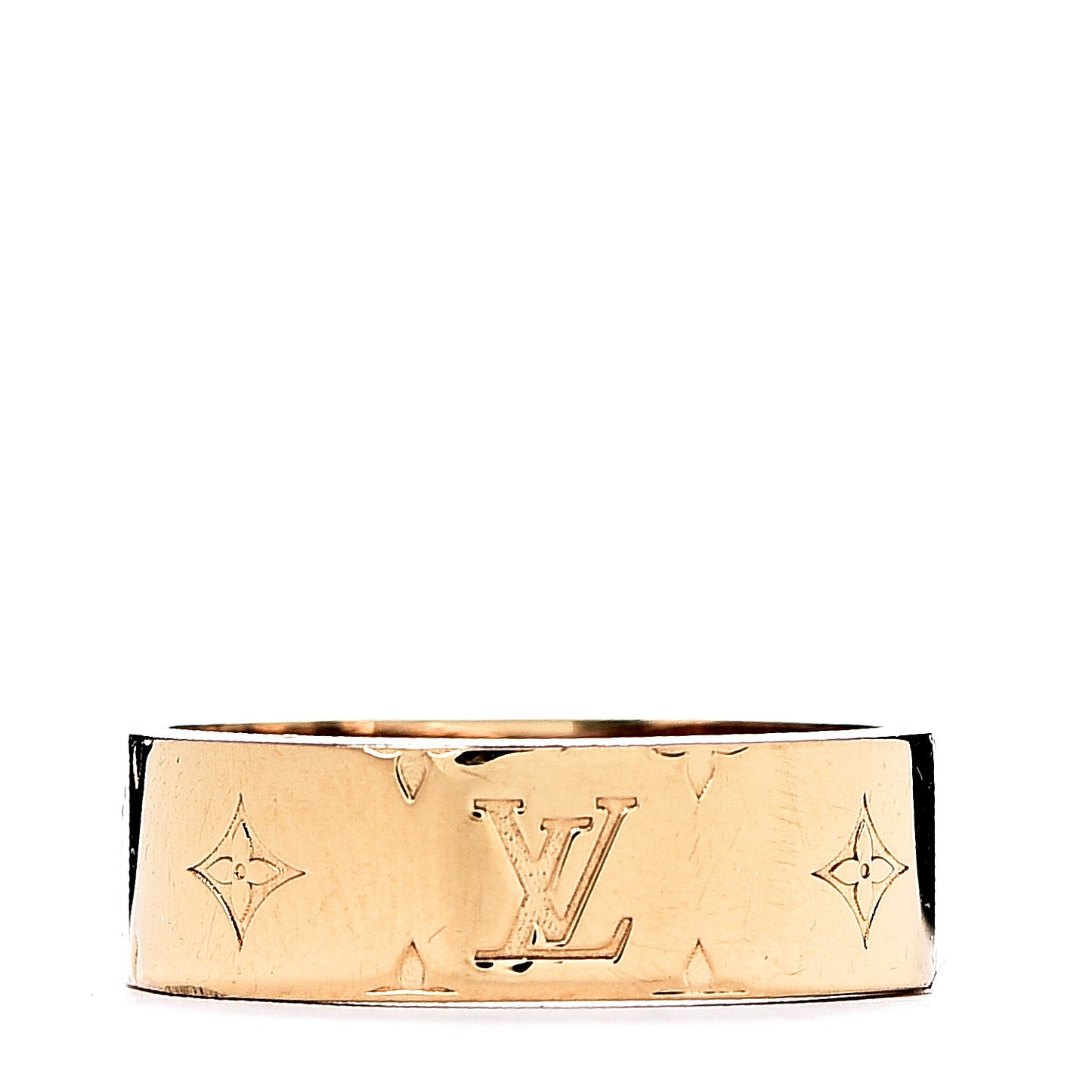 Brass Monogram Engraved Nanogram Ring S Gold