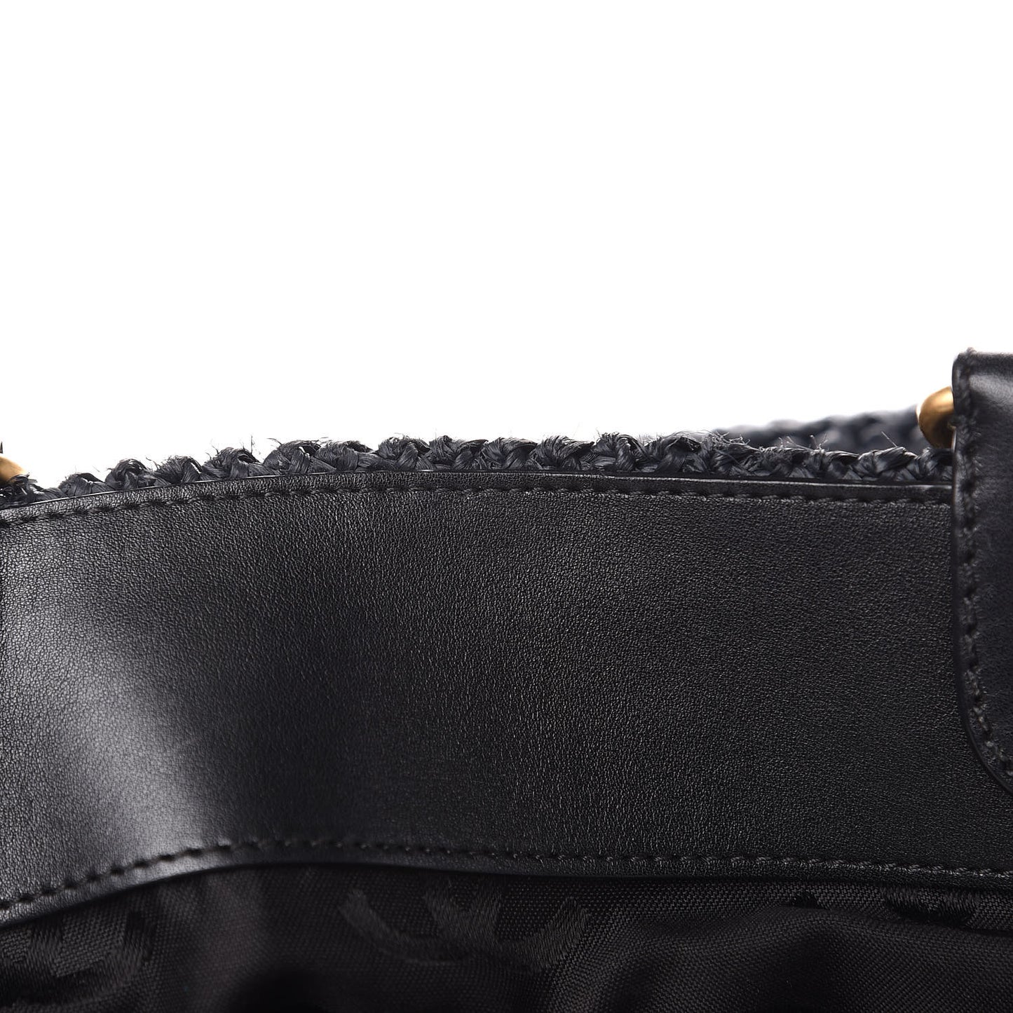 Straw Raffia Tote Black