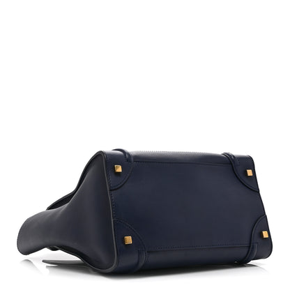 Celine Drummed Calfskin Mini Luggage Ink 4 of 11