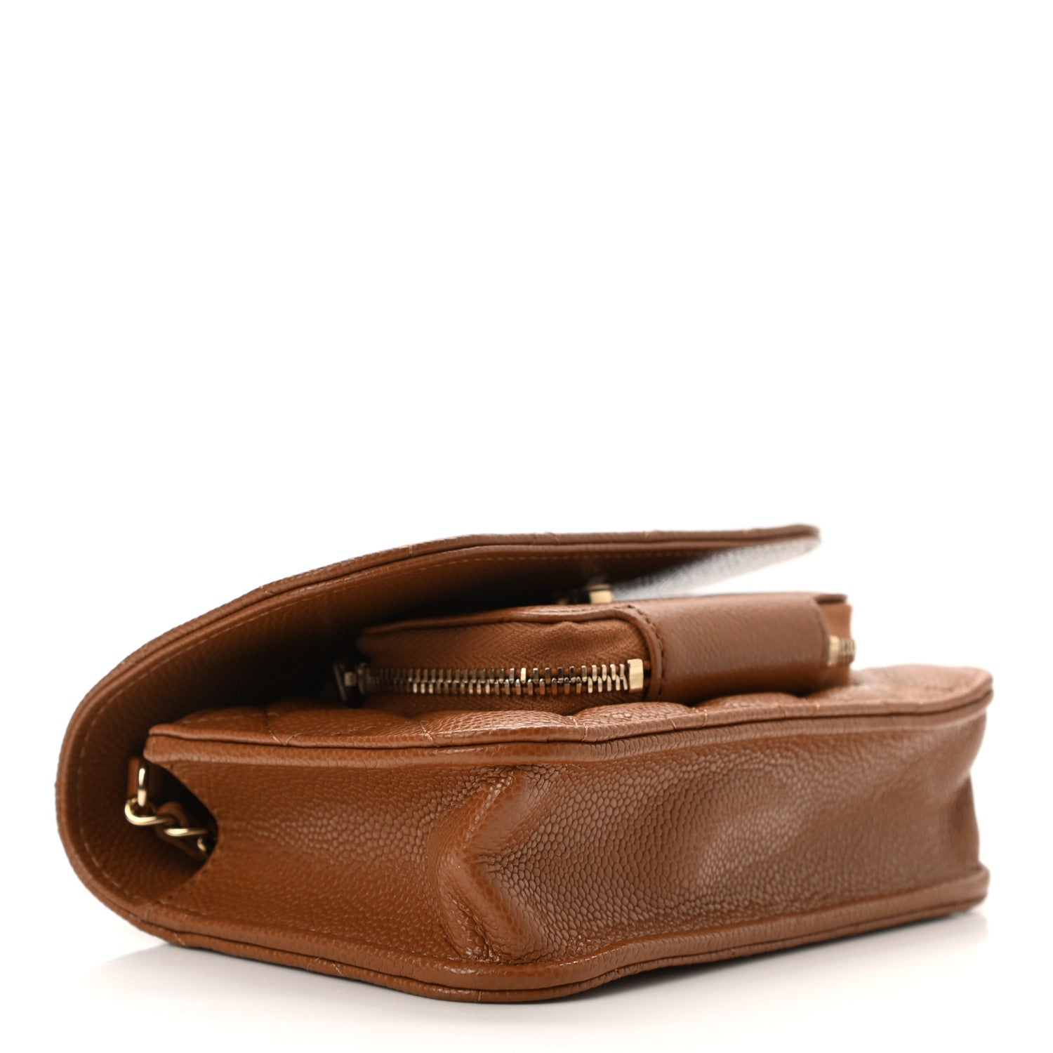 Chanel Caviar Quilted Business Affinity Clutch With Chain Flap Camel 4 of 12