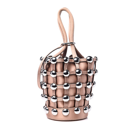 Alexander Wang Satin Embellished Mini Roxy Bucket Bag Nude 1 of 9