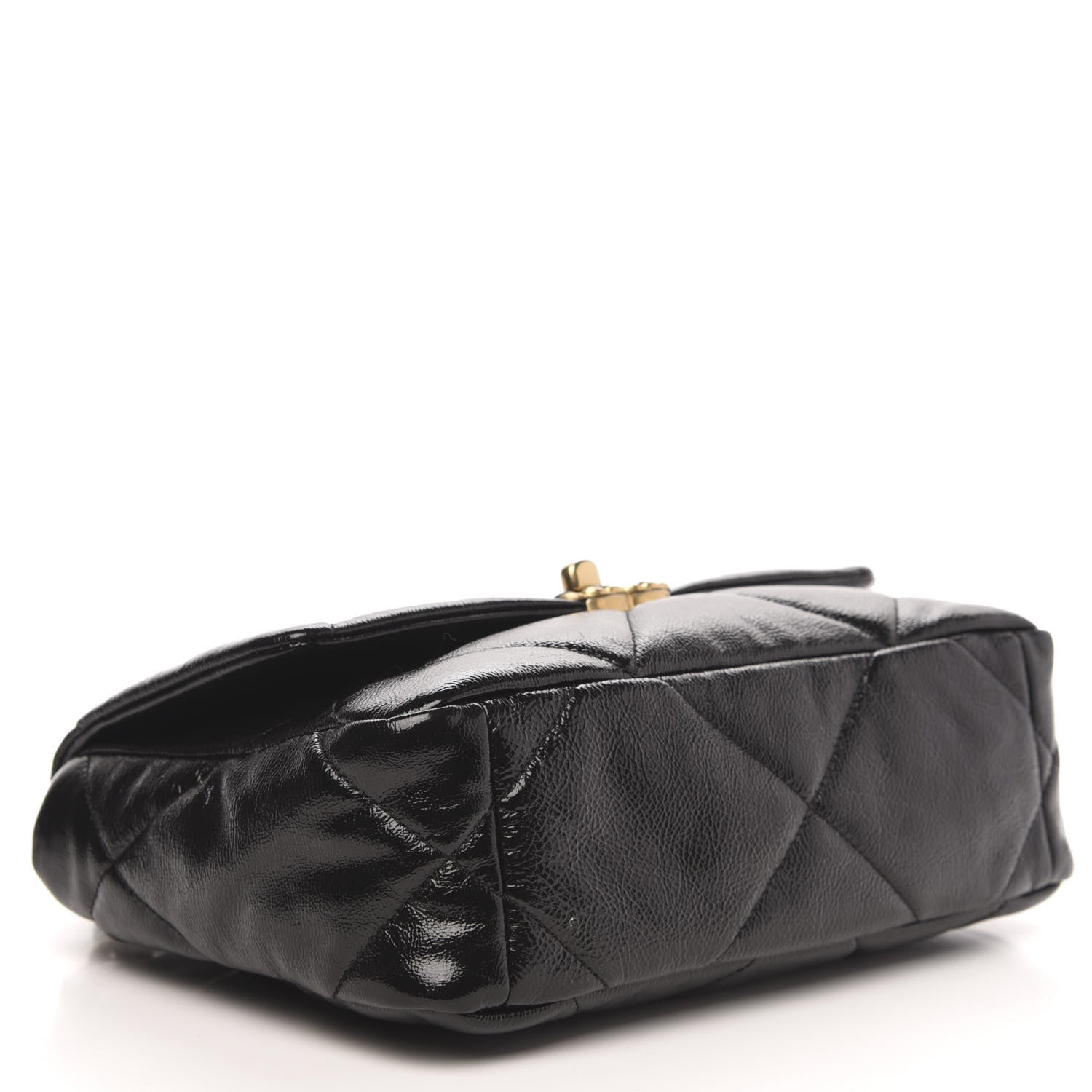 Chanel Shiny Crumpled Calfskin Quilted Medium 19 Flap Black 4 of 10