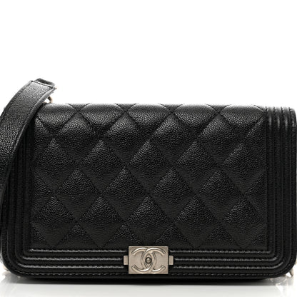 Chanel Caviar Quilted Boy Phone Holder Wallet On Chain Black 5 of 12