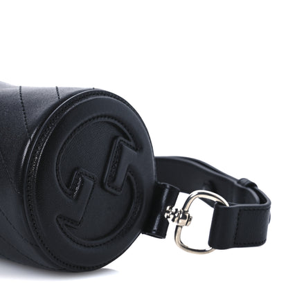 Gucci Sakai Be Green Calfskin Diagonal Stitched Mini Blondie Barrel Shoulder Bag Black 10 of 10