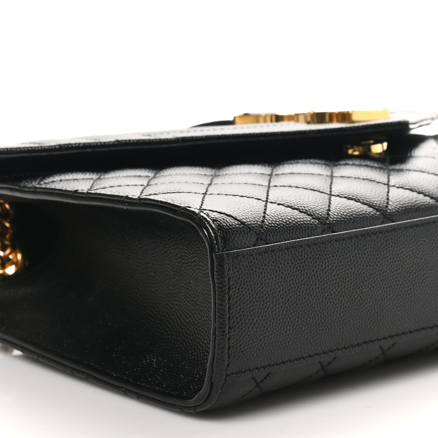 Grain De Poudre Textured Mixed Matelasse Triquilt Medium Monogram Satchel Black