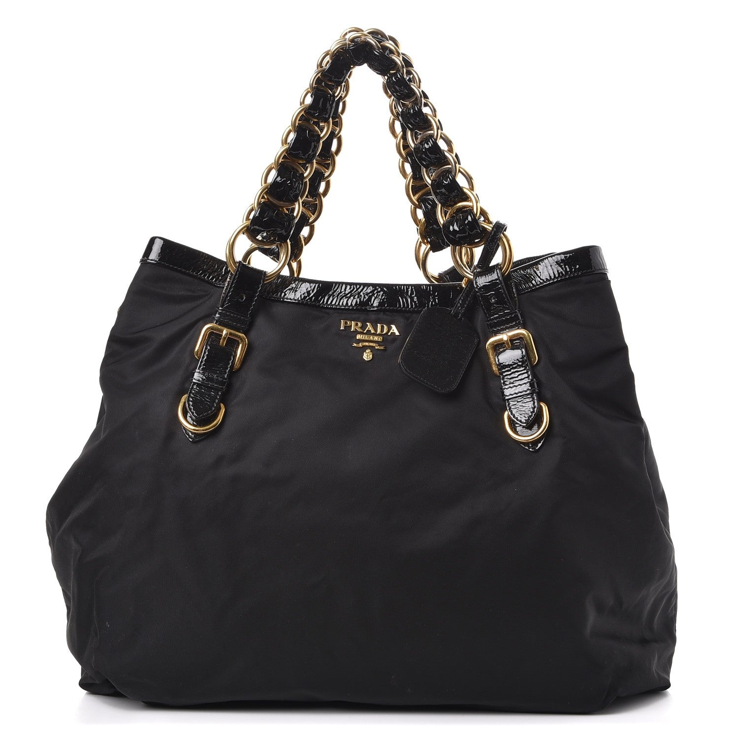 Prada Tessuto Nylon Chain Shoulder Bag Nero Black 1 of 9