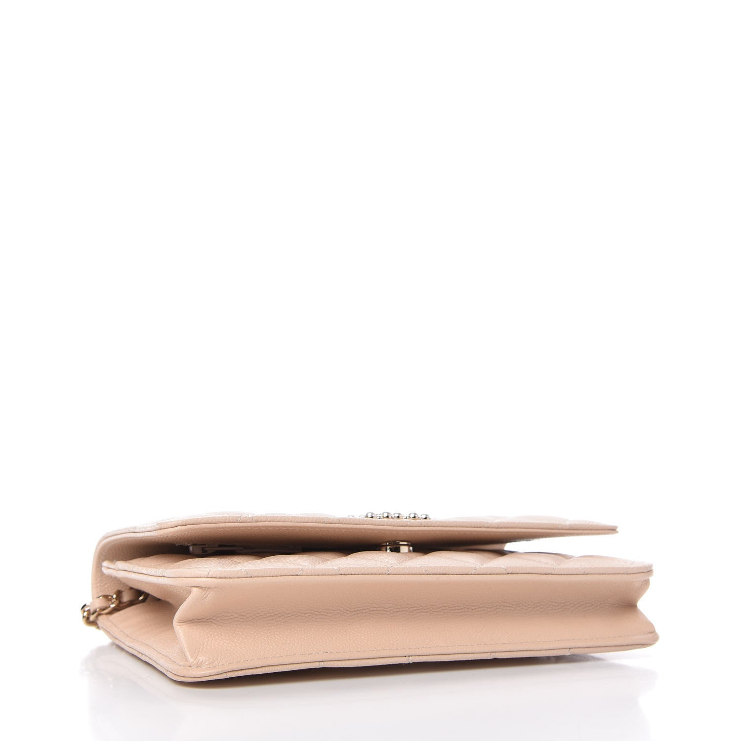 Chanel Caviar Quilted Coco Candy Wallet On Chain WOC Beige 4 of 12