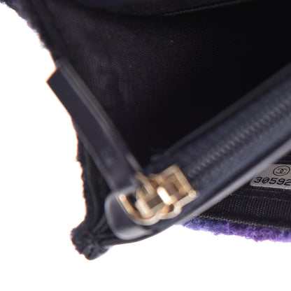 Chanel Wool Tweed Lambskin Quilted 19 Wallet On Chain WOC and Coin Purse Purple Blue 10 of 10