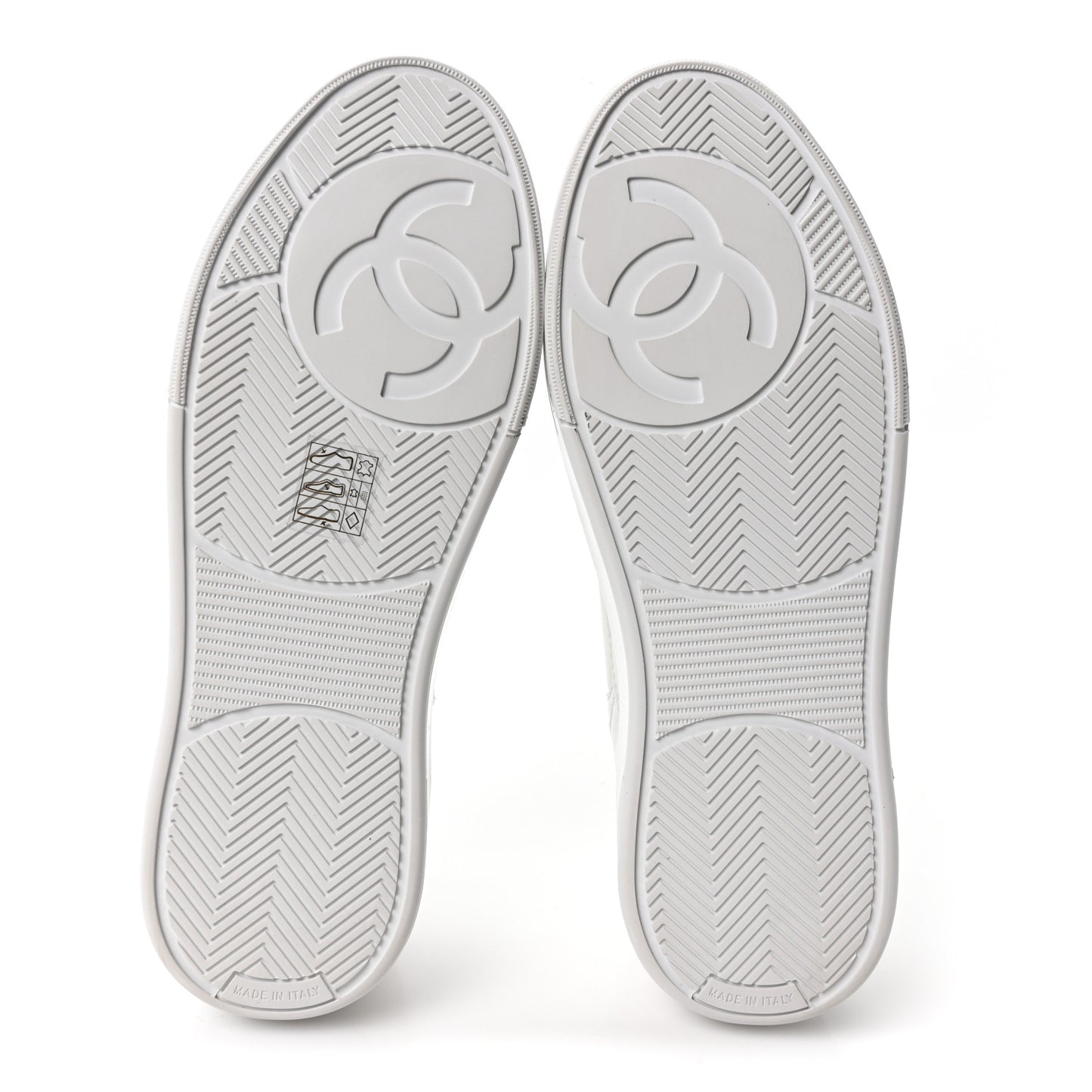 Calfskin Womens CC Sneakers 37.5 White