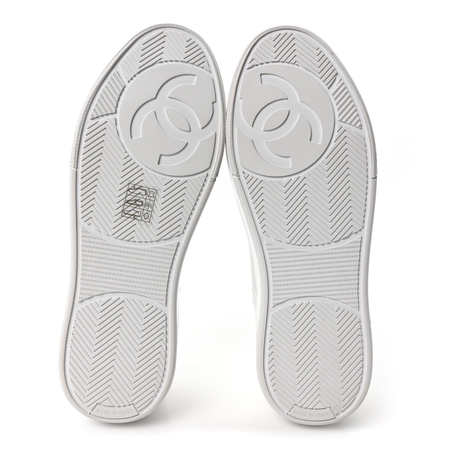 Chanel Calfskin Womens CC Sneakers 37.5 White 6 of 9