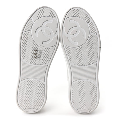 Chanel Calfskin Womens CC Sneakers 37.5 White 6 of 9