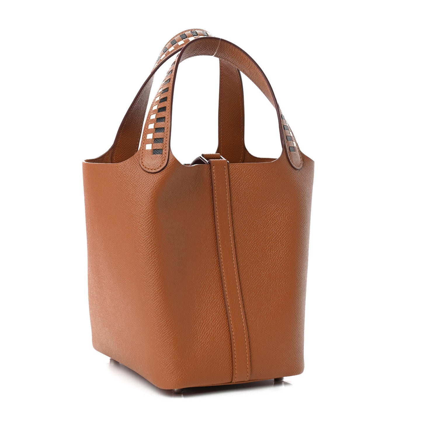 Epsom Tressage De Cuir Picotin Lock 18 PM Gold Craie Black