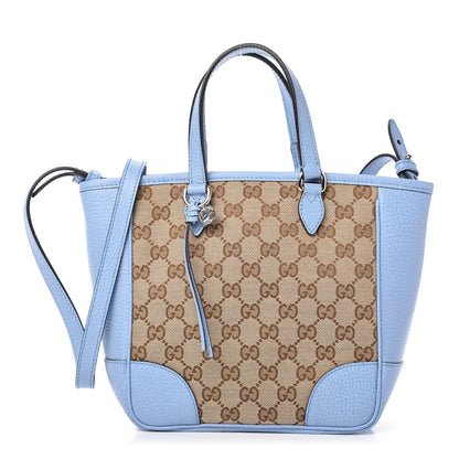 Gucci Monogram Dollar Calfskin Small Bree Tote Beige Ebony Mineral Blue 1 of 10