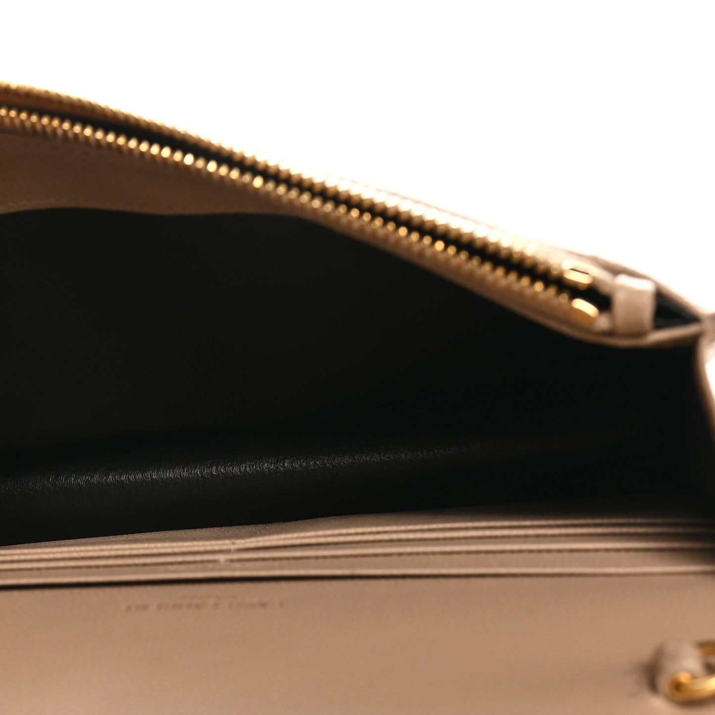 Grain De Poudre Matelasse Chevron Monogram Envelope Chain Wallet Dark Beige