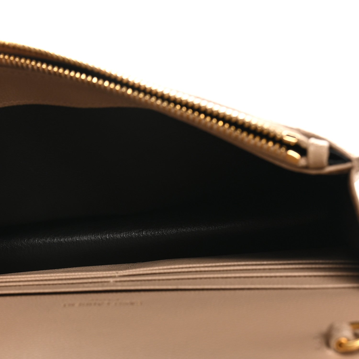 Saint Laurent Grain De Poudre Matelasse Chevron Monogram Envelope Chain Wallet Dark Beige 5 of 9