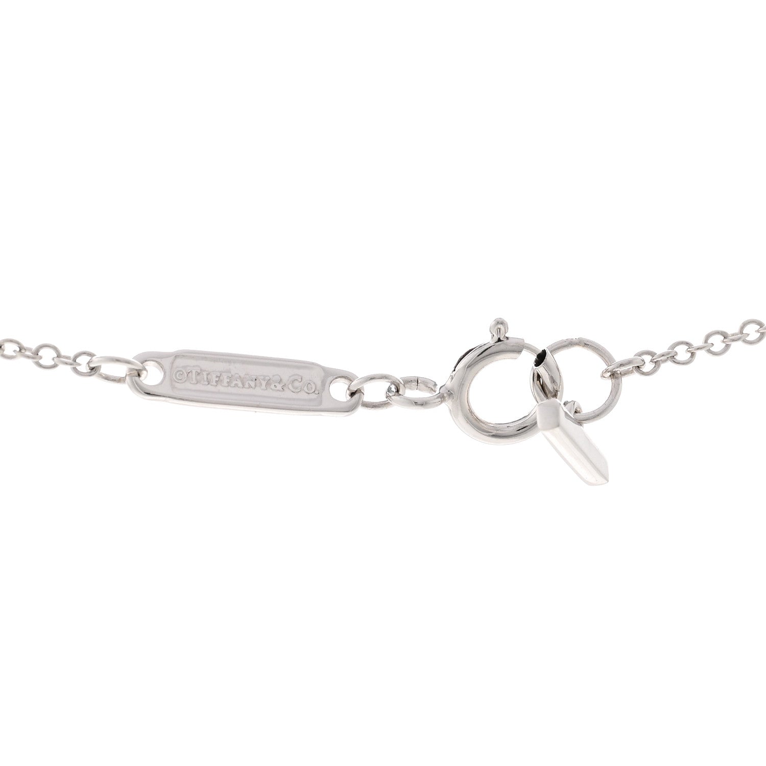 Tiffany 18K White Gold Diamond Tiffany T Two Open Horizontal Bar Pendant 4 of 5