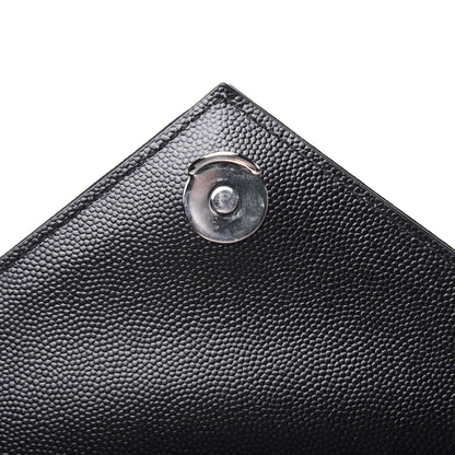 Saint Laurent Grain De Poudre Textured Mixed Matelasse Triquilt Medium Monogram Satchel Black 10 of 16