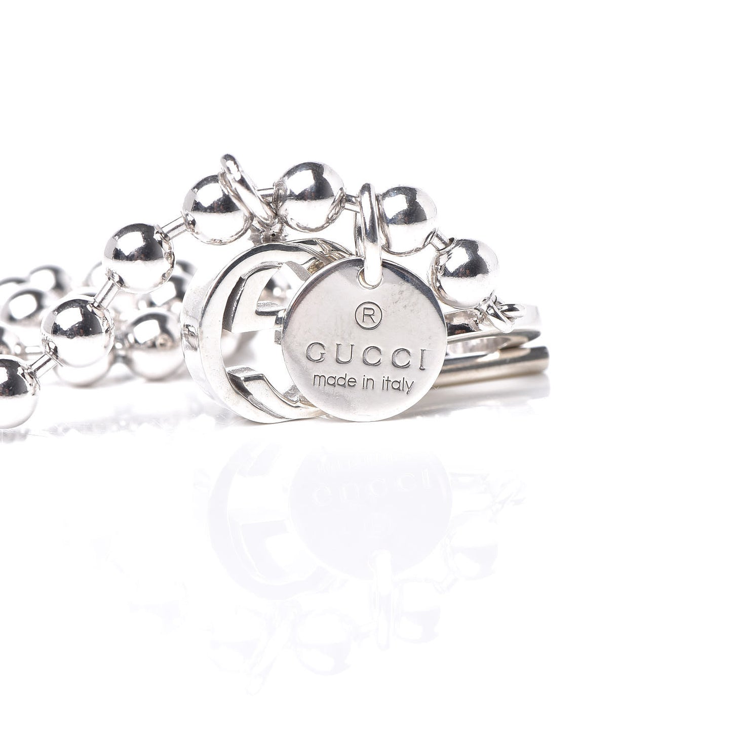 Sterling Silver Boule Bead Charm Toggle Bracelet