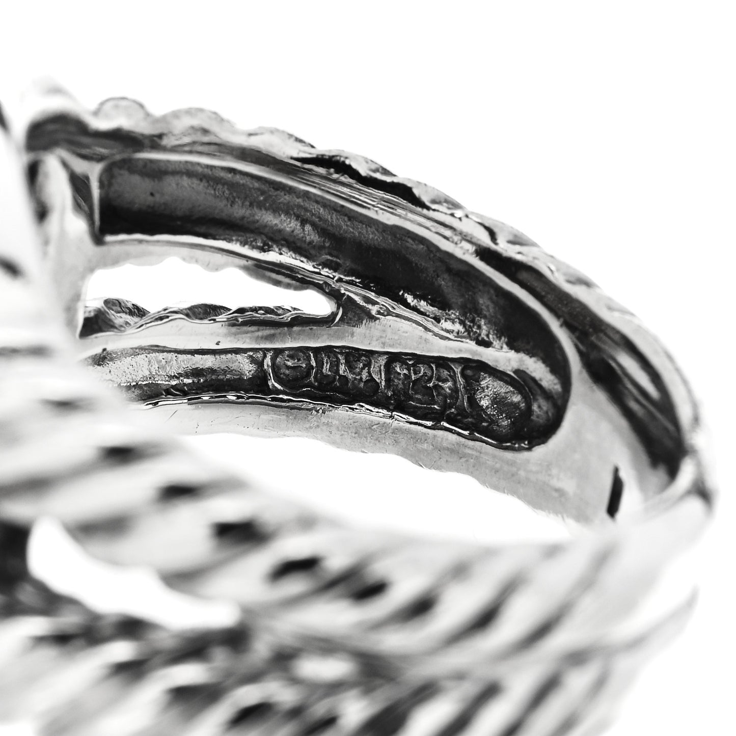 Sterling Silver Diamond 11mm Albion Pave Ring 52 6