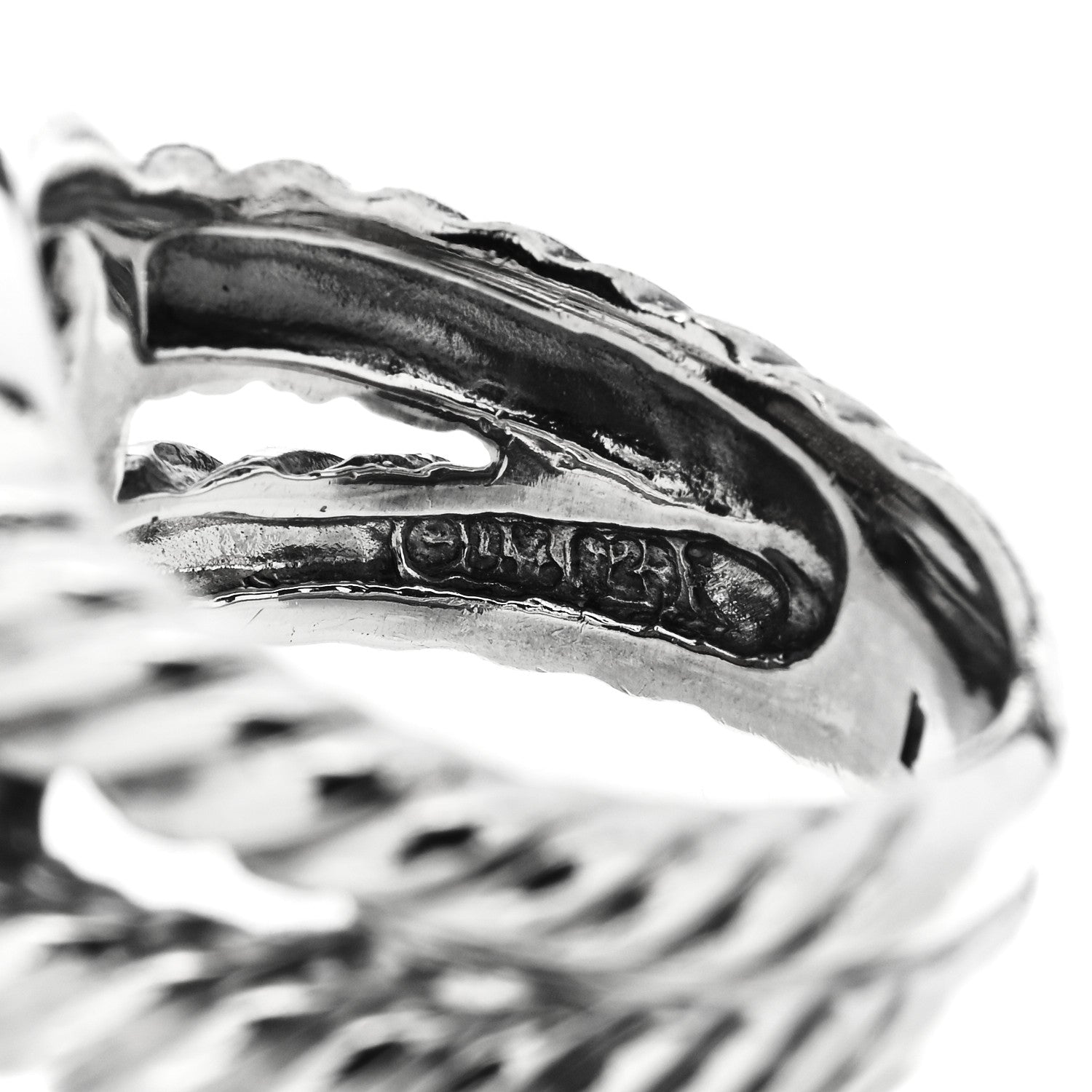 David Yurman Sterling Silver Diamond 11mm Albion Pave Ring 52 6 6 of 6