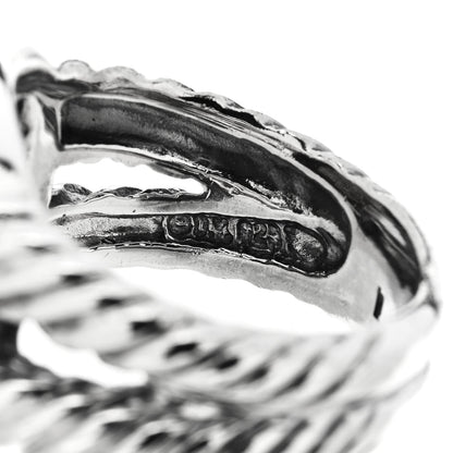 David Yurman Sterling Silver Diamond 11mm Albion Pave Ring 52 6 6 of 6