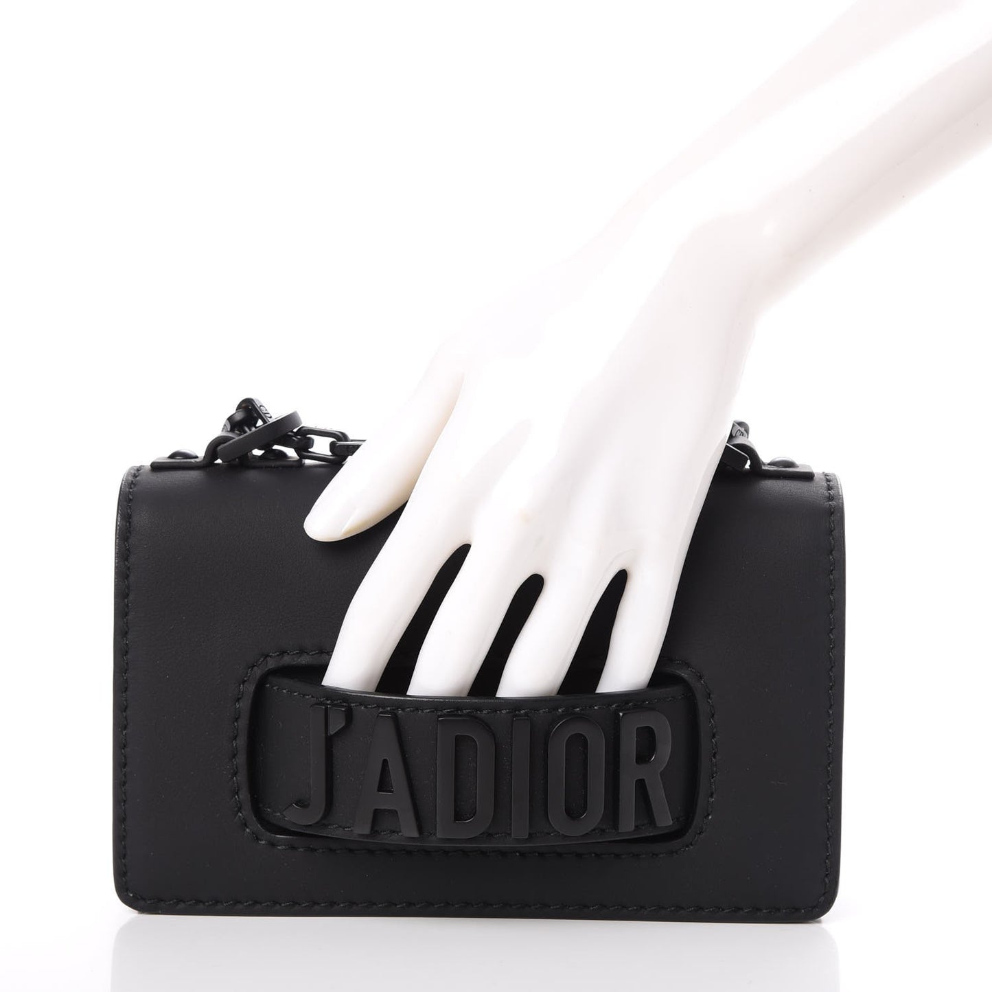 Ultra Matte Calfskin J'Adior Chain Flap Bag Black