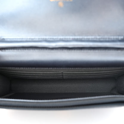 Chanel Metallic Lambskin Wallet On Chain WOC Dark Blue 5 of 12