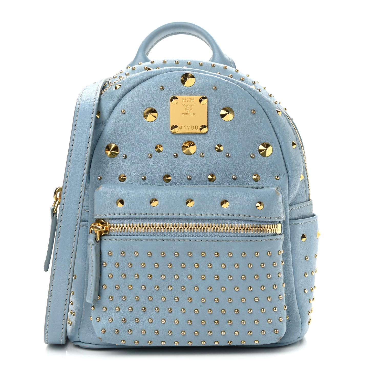 Calfskin Stud X-Mini Stark Bebe Boo Backpack Sky Blue