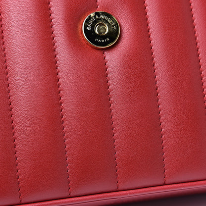 Saint Laurent Lambskin Matelasse Monogram Medium Vicky Chain Bag Rouge Eros 8 of 12