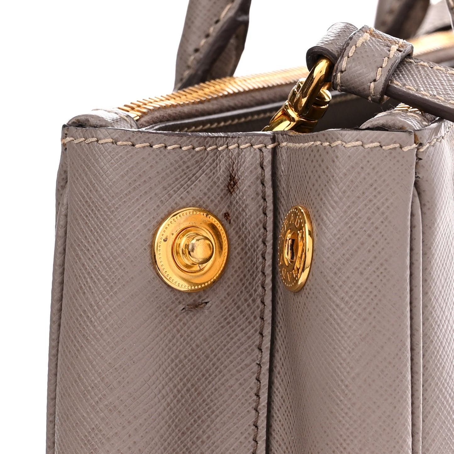 Saffiano Small Galleria Double Zip Tote Argilla