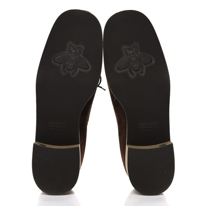 Gucci Velvet GG Monogram Thompson Derby Loafers 38 Vintage Cocoa Brown 6 of 10