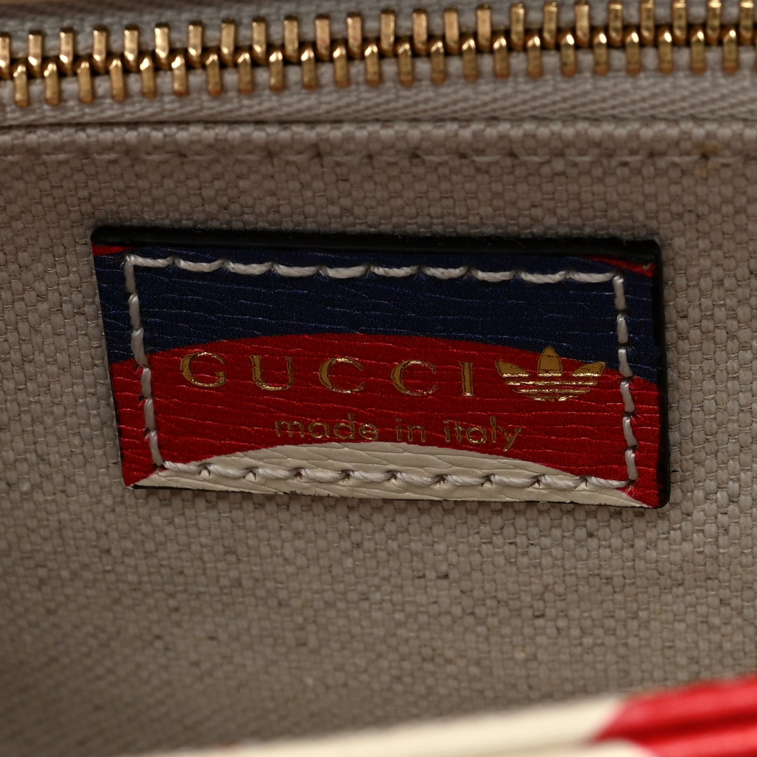 Gucci X ADIDAS Shangai Calfskin Web Trefoil Interlocking G Small Horsebit 1955 Shoulder Bag Red White Blue 6 of 9