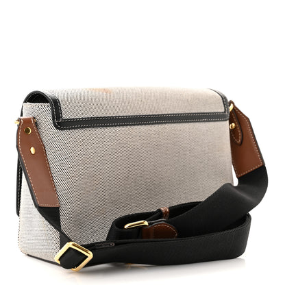 Burberry Canvas Horseferry Print Note Crossbody Bag Grey Black 3 of 13