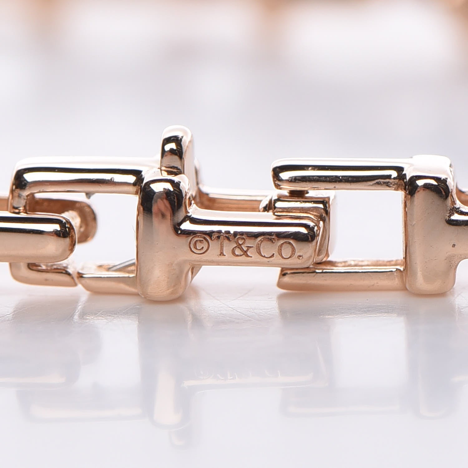 Tiffany 18K Rose Gold T Narrow Chain Necklace 4 of 6