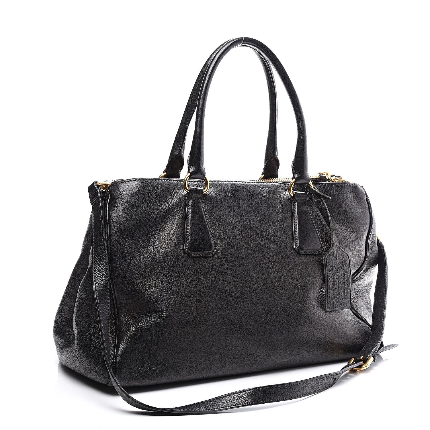 Prada Vitello Daino Tote Black 2 of 14